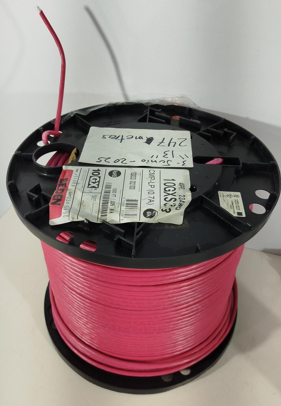 LOTE DE CARRETES CON CABLE ANTIFLAMA DE ALTA RESISTENCIA